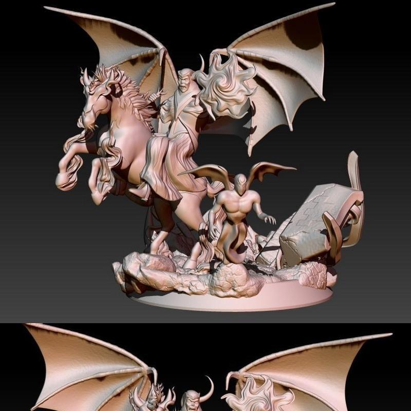 马背噩梦 3D打印模型|Venger on Horse Nightmare – 3D Print Model