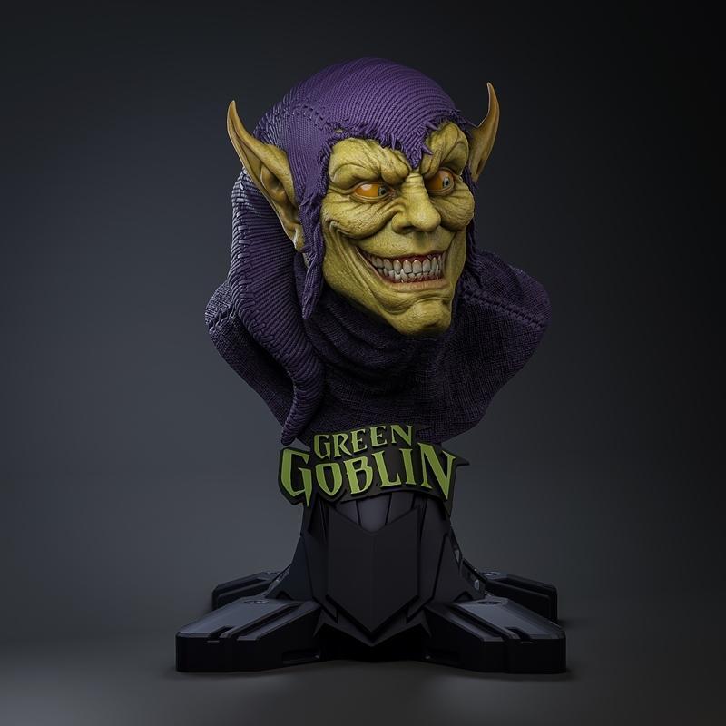 绿巨人模型3D打印文件|Green Goblin Bust – 3D Print Model STL
