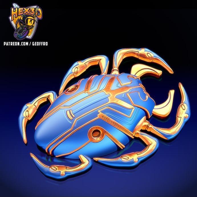 Hex3D - 蓝色飞镖 - 3D打印模型|Hex3D – Blue Beetle – 3D Print Model STL