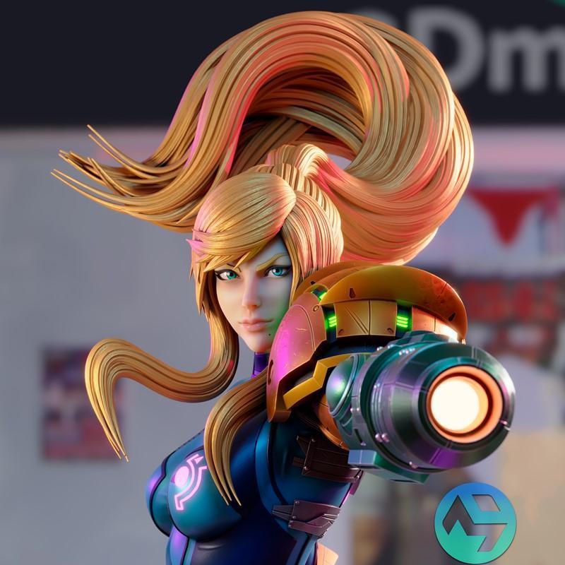 3D打印模型：萨姆斯·阿瑞斯（Samus）角色雕塑|3Dmoonn – Samus – 3D Print Model STL