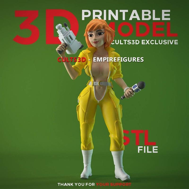 帝国人物模型 - 阿普尔·奥尼尔 - 3D打印模型|EmpireFigures – April O’Neil – 3D Print Model STL