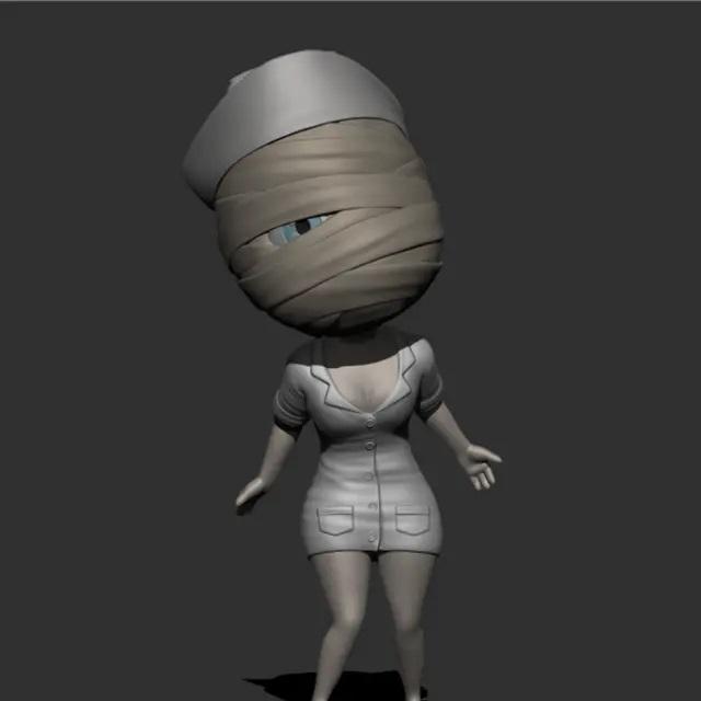 《寂静岭护士 3D打印模型》|Little Big Head – Silent Hill Nurse – 3D Print Model STL