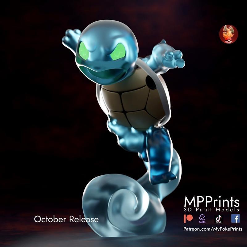 鬼鬼祟祟的水系小宝 – 3D打印模型|Ghost Squirtle – 3D Print Model STL