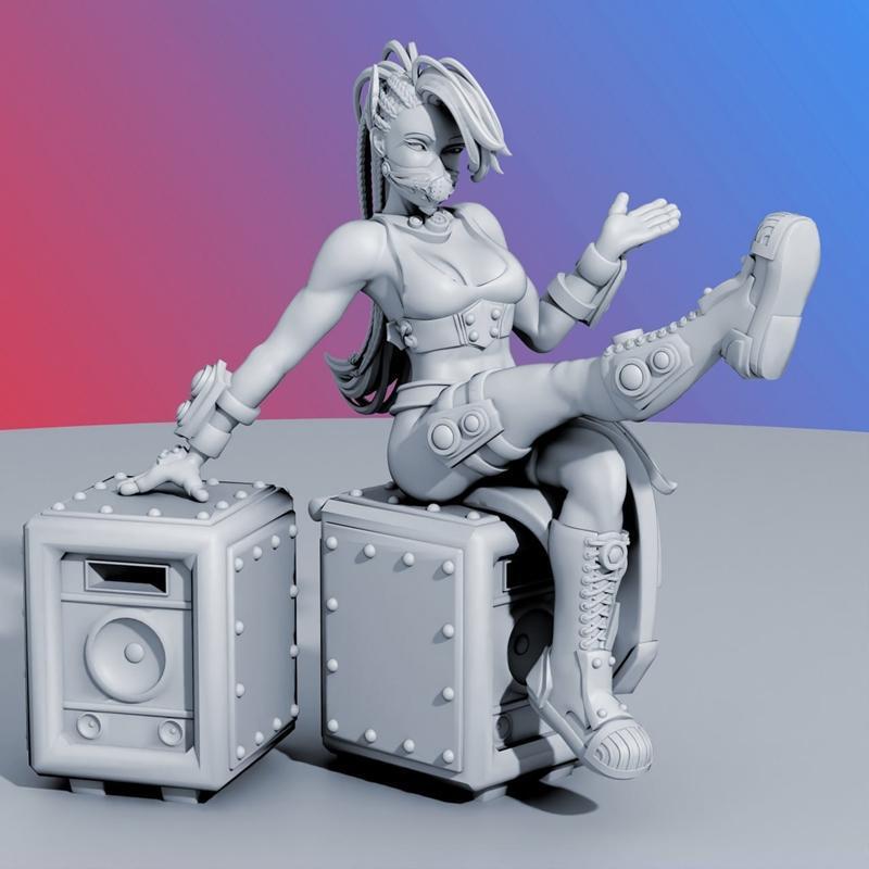 Aurora Vanguard 3D打印模型：恶魔主题复古女郎角色设计|Aurora Vanguard pin up 0002 and Demon – 3D Print Model STL