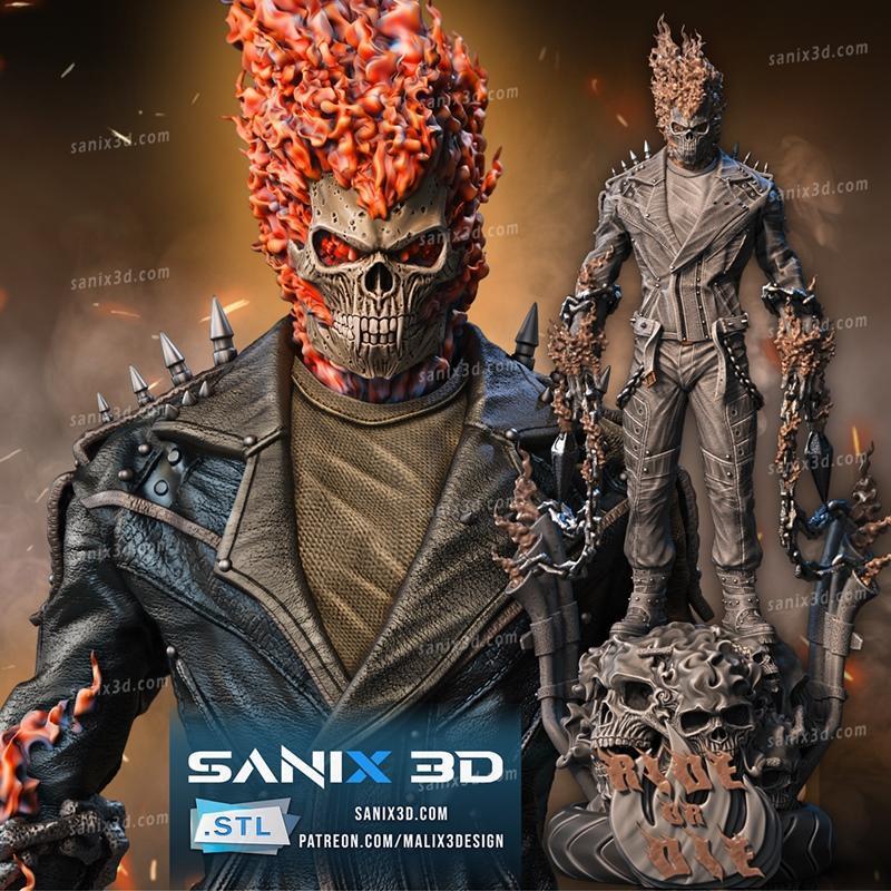Sanix - 《鬼武者》3D打印模型|Sanix – Ghost Rider – 3D Print Model STL