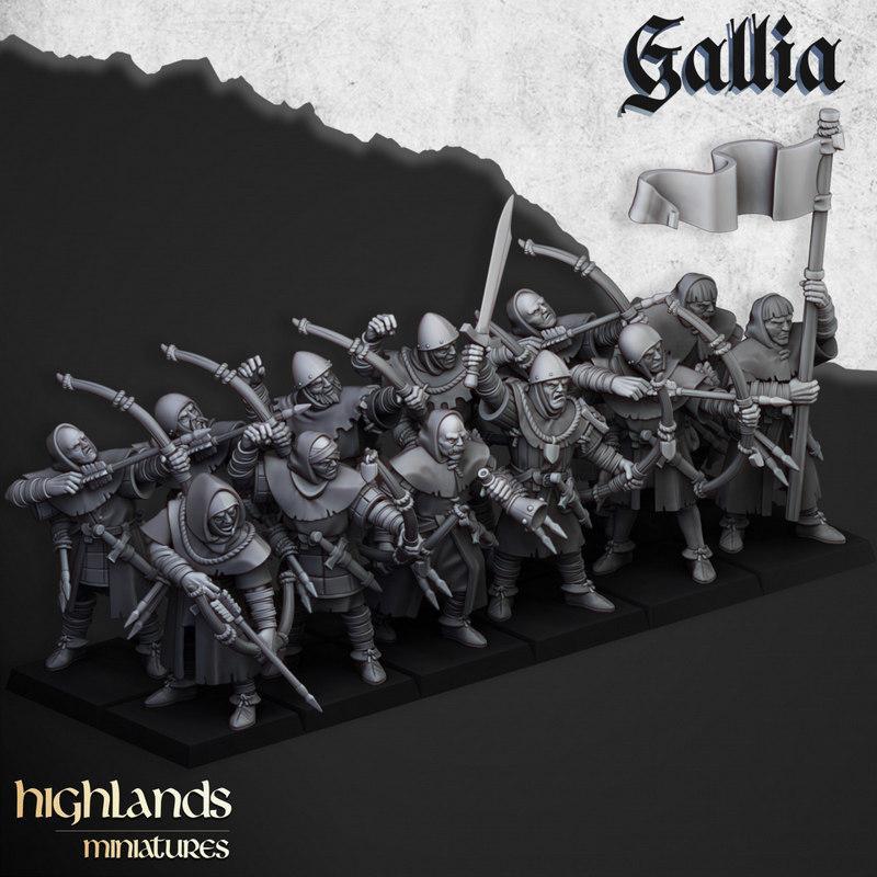 高地迷你模型——加里安弓手3D打印模型|Highlands Miniatures – Gallian Archers – 3D Print Model