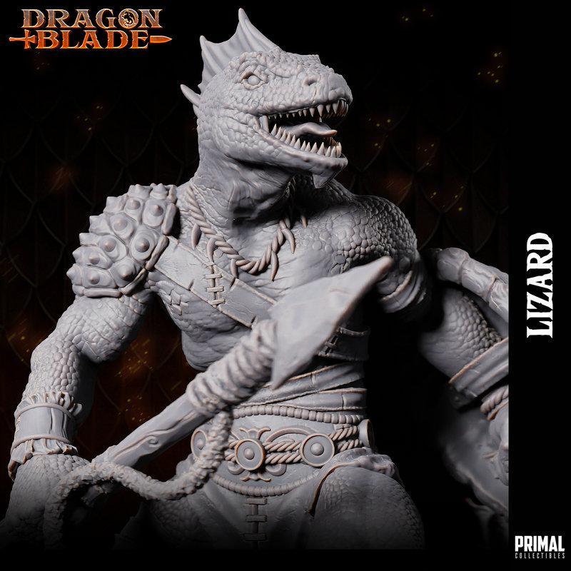 蜥蜴人矛盾组合 3D打印模型|Lizardmen Lance and Shield – 3D Print Model