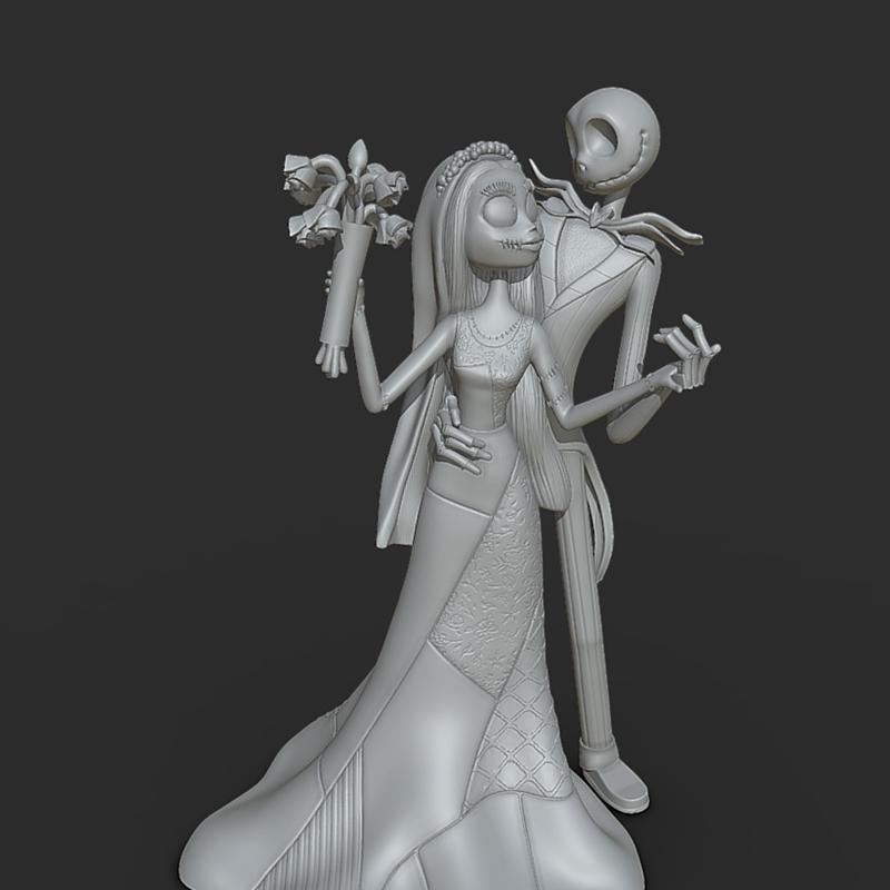 杰克与萨莉 3D打印模型|Jack And Sally – 3D Print Model STL