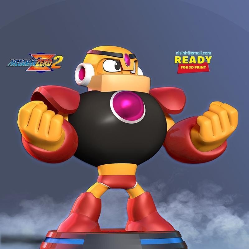 《洛克人系列角色3D打印模型》|Guts Man – Mega Man Fanart – 3D Print Model STL