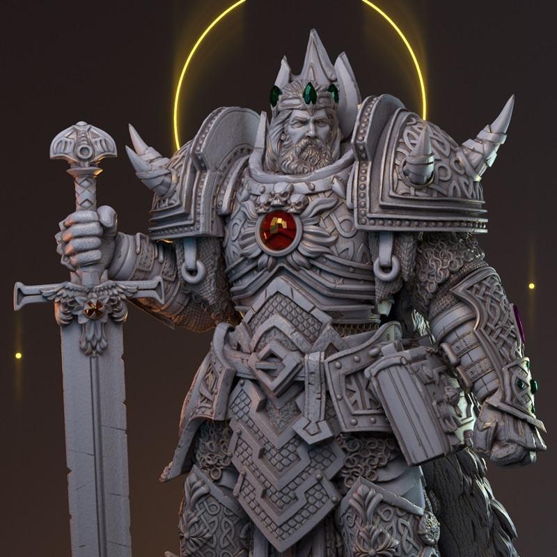Mythreal Games《乌瑟·佩恩德拉贡》3D打印模型|Mythreal Games – Uther Pendragon – 3D Print Model STL