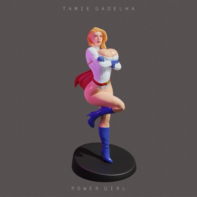 Tamie Gadelha - 动漫角色模型 - 3D打印雕塑|Tamie Gadelha – Power Girl – 3D Print Model STL