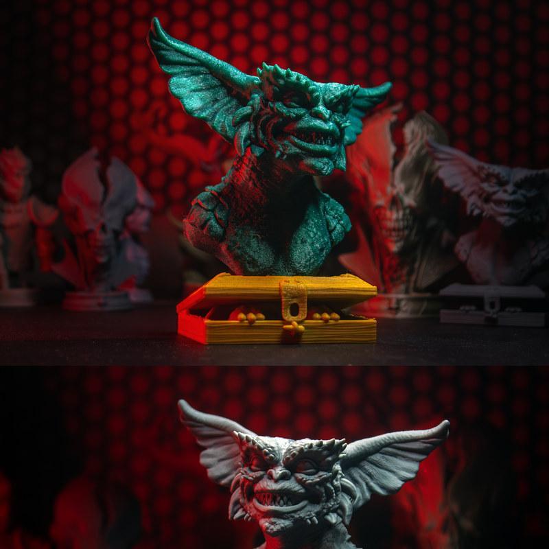 贪吃蛇模型-3D打印雕塑|Gremlin Bust – 3D Print Model