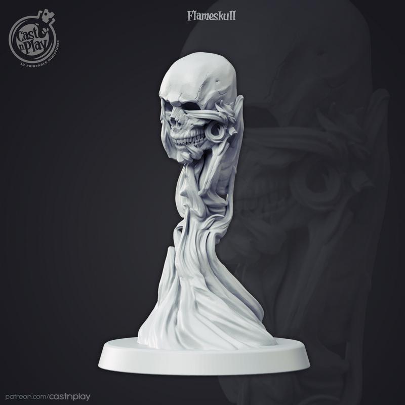 火焰之颅 3D打印模型|Cast n Play – Flameskull – 3D Print Model