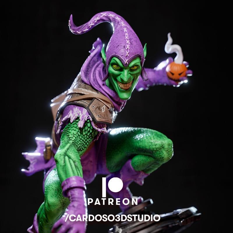 卡多索3D工作室 - 绿魔雕像 - 3D打印模型|Cardoso 3d Studio – Green Goblin Statue – 3D Print Model STL