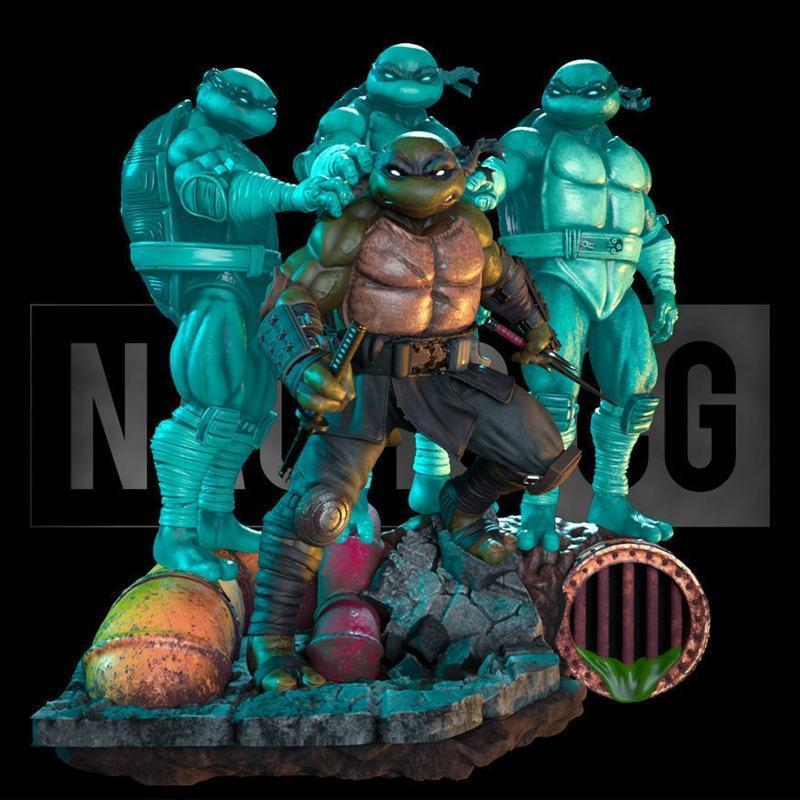 TMNT最后的忍者 3D打印模型|Fan art of TMNT Last Ronin – Diorama – 3D Print Model STL