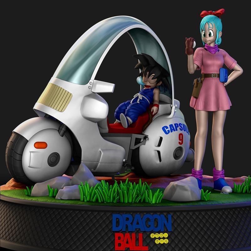 龙珠孙悟空与布尔玛3D打印模型|Goku and Bulma – Dragon Ball – 3D Print Model STL