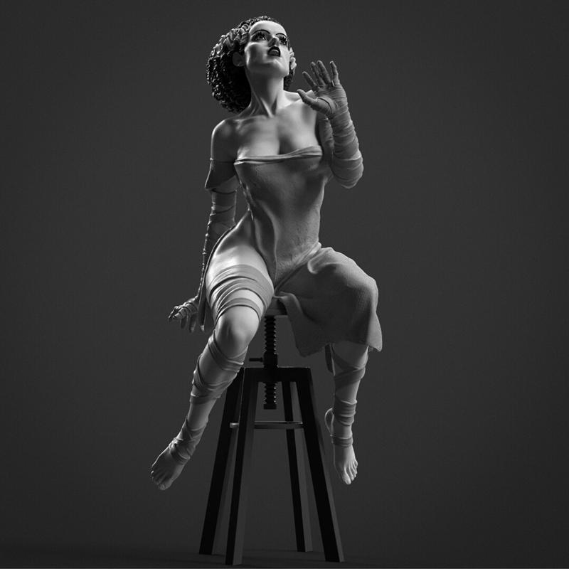 弗兰肯斯坦的 bride 3D打印模型|Bride of Frankenstein – 3D Print Model STL