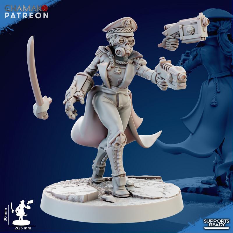 铁血军团女军需官 3D打印模型|Iron Korps Female Commisar – 3D Print Model