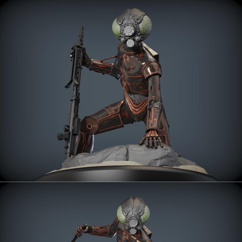 4-LOM星战赏金猎人3D打印模型|4-LOM droid bounty hunter from star wars – 3D Print Model STL