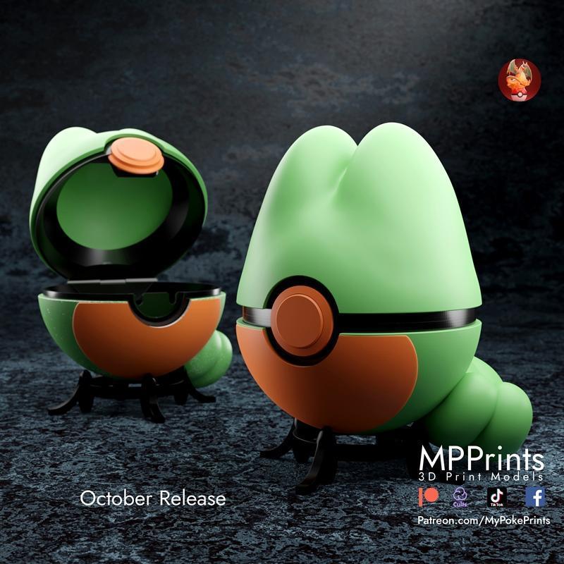 MyPokePrints - 皮卡丘系列3D打印模型：Ghastly、Treecko、Torchic|MyPokePrints – Pokeball – Ghastly and Treecko and Torchic – 3D Print Model STL