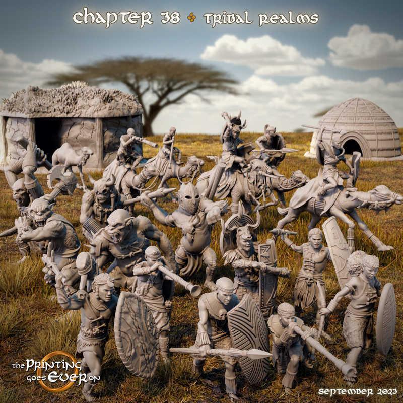 3D打印模型：部落 realms 角色系列|The Printing Goes Ever On – Chapter 38 – Tribal Realms – 3D Print Model