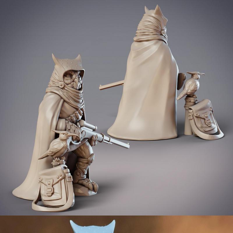 CobraMode旗下原创角色Tamalut Amaura猎人3D打印模型|CobraMode – Owlfolk Bounty Hunter – Tamalut Amaura Hunter – 3D Print Model