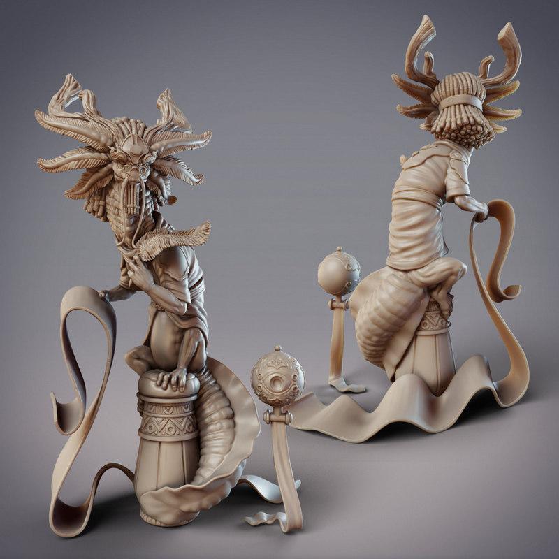 CobraMode – Bookish Axolotl Dragon – Mikikashiya Desert Ryujin of Knowledge – 3D Print Model