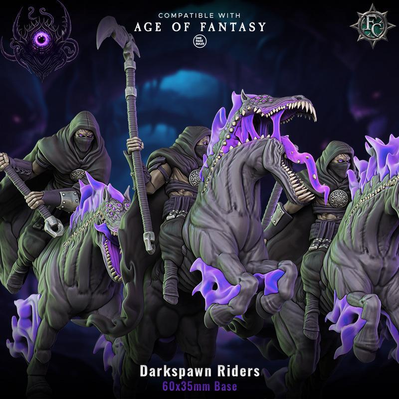 Fleshcraft Studio - 黑鸦骑手 - 3D打印模型|Fleshcraft Studio – Darkspawn Riders – 3D Print Model