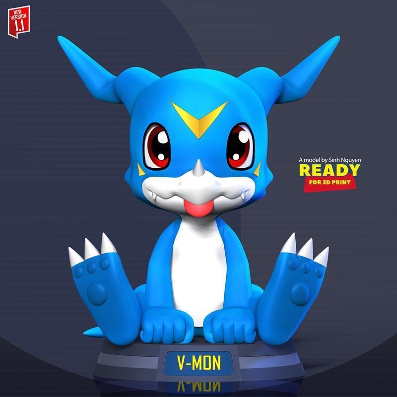 Veemon - 搭载数码兽冒险3D打印模型|Veemon – Digimon Adventure – 3D Print Model STL