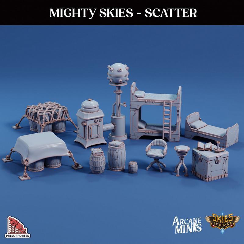 Arcane迷你模型：天空之巅散落篇 3D打印版|Arcane Minis – Mighty Skies Scatter – 3D Print Model