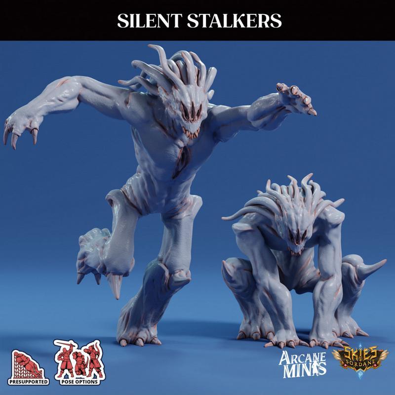 Arcane迷你模型：沉默潜行者3D打印角色|Arcane Minis – Silent Stalkers – 3D Print Model