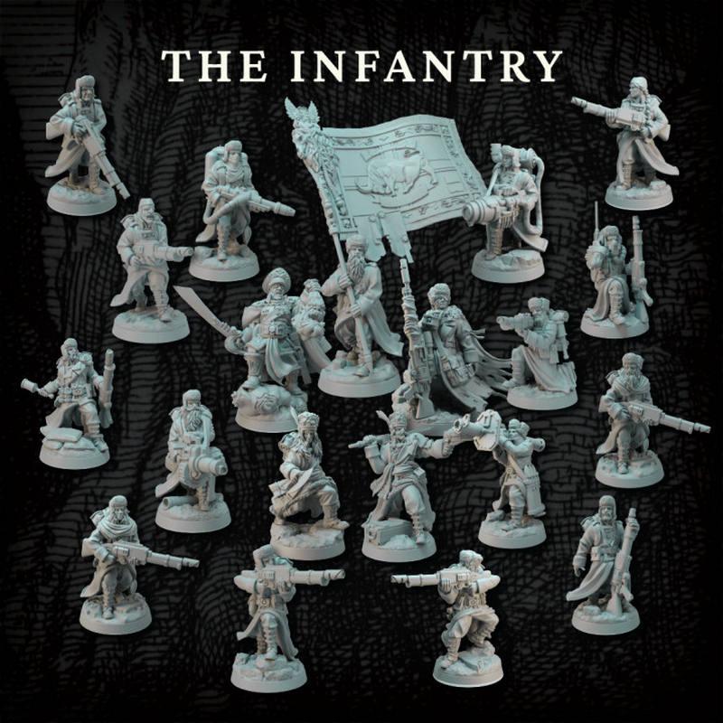 洛尔迷你模型 - 阿尔提尔文核心步兵 - 3D打印模型|Lore Miniatures – Altirvun Core Infantry – 3D Print Model