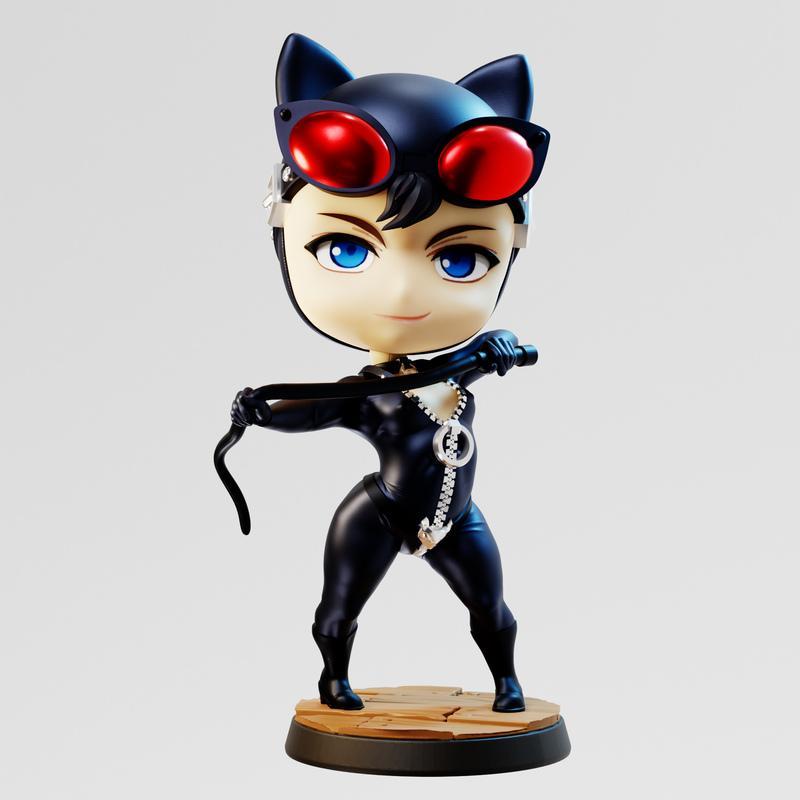 猫女Chibi 3D打印模型|Catwoman Chibi – 3D Print Model