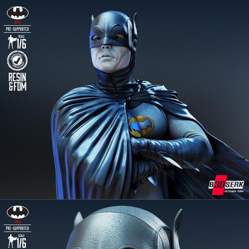 B3DSERK - 阿道夫韦斯特蝙蝠侠 3D打印模型|B3DSERK – Batman Adam West Statue – 3D Print Model STL