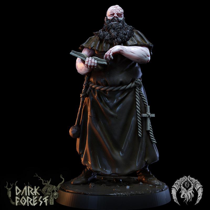 暗林之影：乞讨修士 3D打印模型|Bestiarum Miniatures – The Dark Forest – Mendicant Friar – 3D Print Model