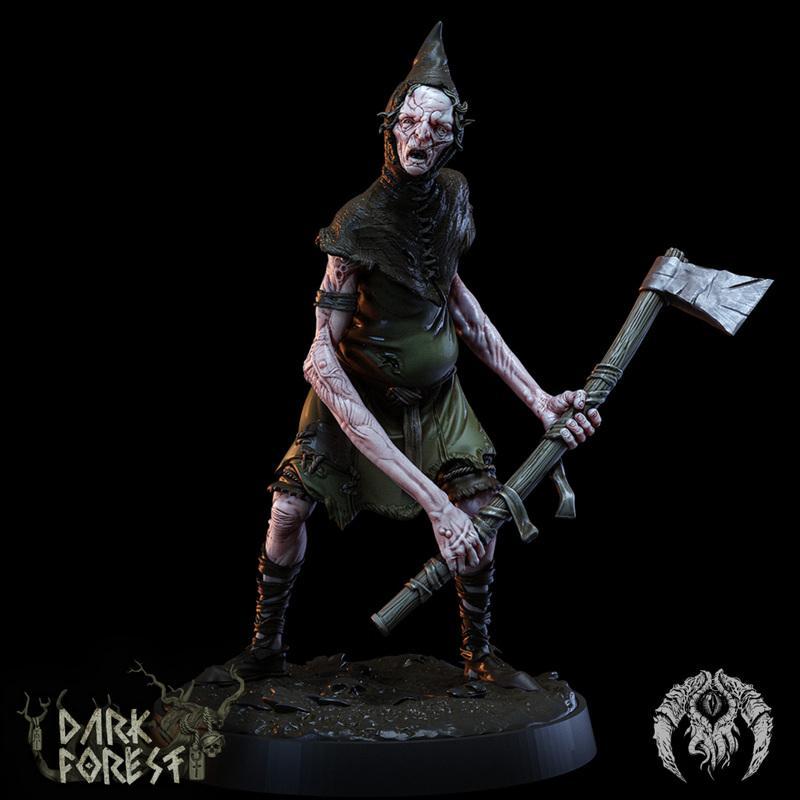 暗林秘境：狂斧木匠 3D打印模型|Bestiarum Miniatures – The Dark Forest – Mad Woodcutter – 3D Print Model