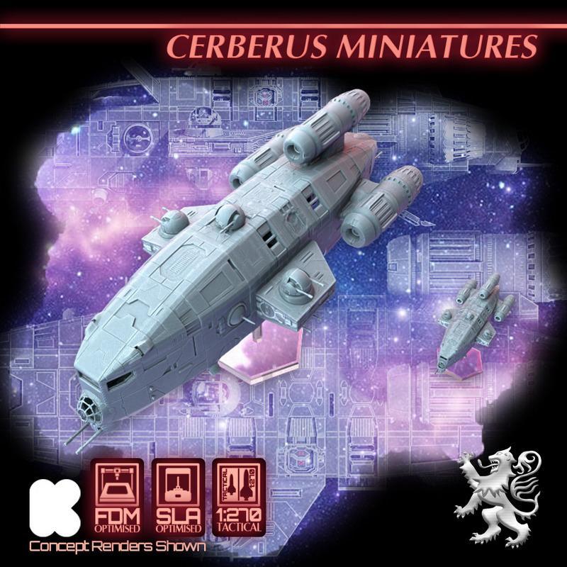 第二王朝·地狱三头犬星舰·3D打印模型|2nd Dynasty – Cerberus Starship Miniatures – 3D Print Model