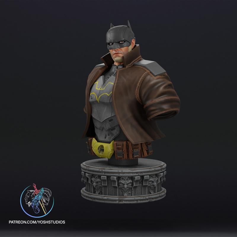 蝙蝠侠3D打印模型|Batman Dark Detective Bust – 3D Print Model STL