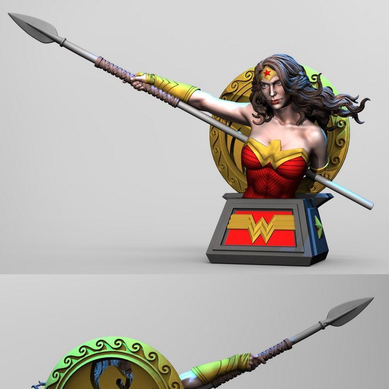神奇女侠3D打印模型|Wonder Woman Bust – 3D Print Model