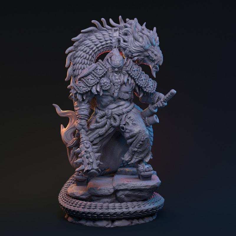 Mythreal Games《哈鲁恩之王》托萨塔什妖王 3D打印模型|Mythreal Games – The Lords Of Harun – Tosatsusha Oni – 3D Print Model