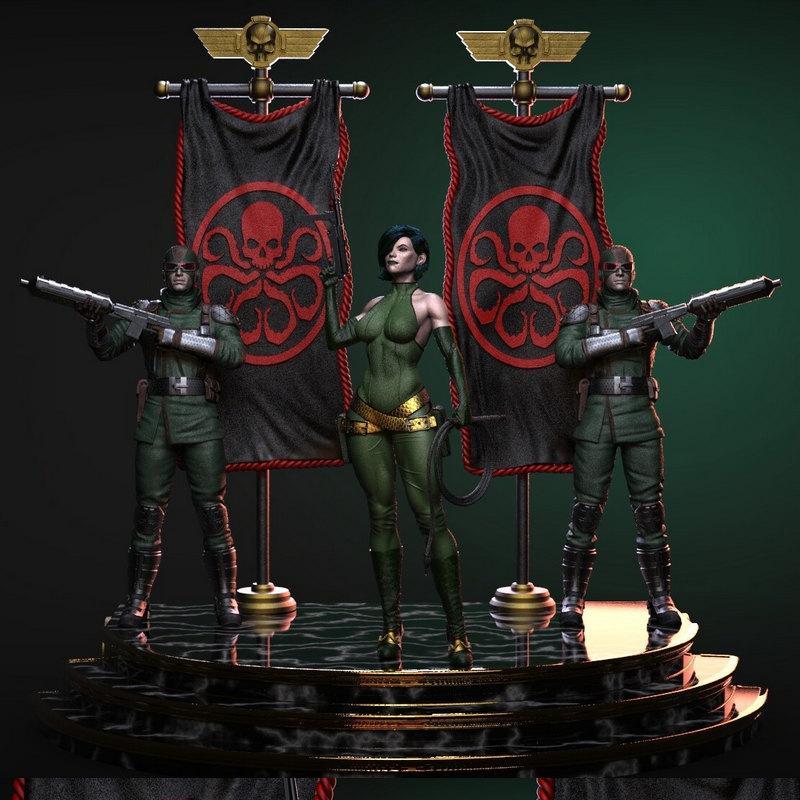 漫威毒蛇·哈迪森女郎 3D打印模型|Marvel Comics Viper Madame Hydra – 3D Print Model