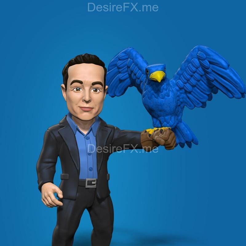 马斯克免费Twitter 3D打印模型STL|Elon Musk – free Twitter – 3D Print Model STL