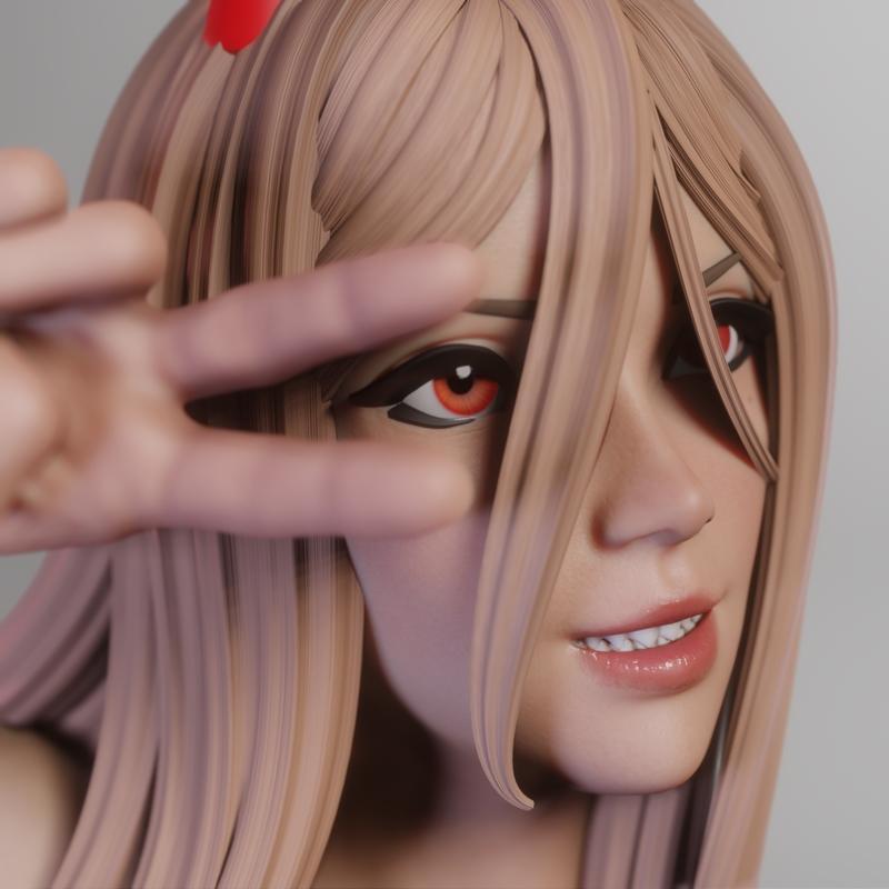 QB作品 - Power（浴缸）- 《 Chainsaw Man 》3D打印模型|QB Works – Power (Bathtub) – Chainsaw Man – 3D Print Model STL