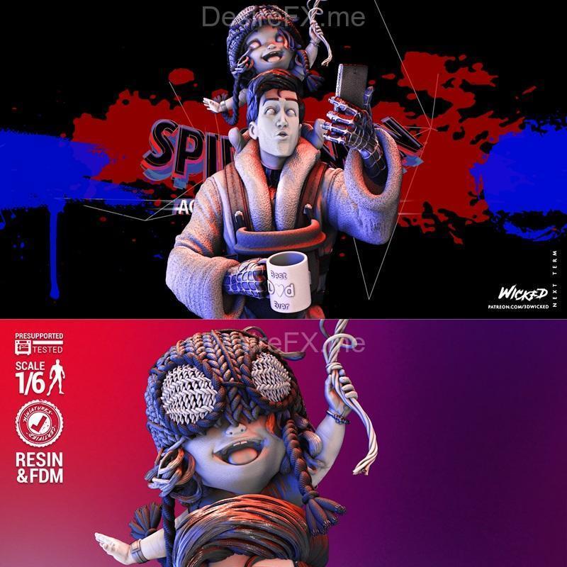 Wicked - 绿巨人 - 蜘蛛侠3D打印模型|Wicked – Peter B Parker And May Bust – 3D Print Model STL