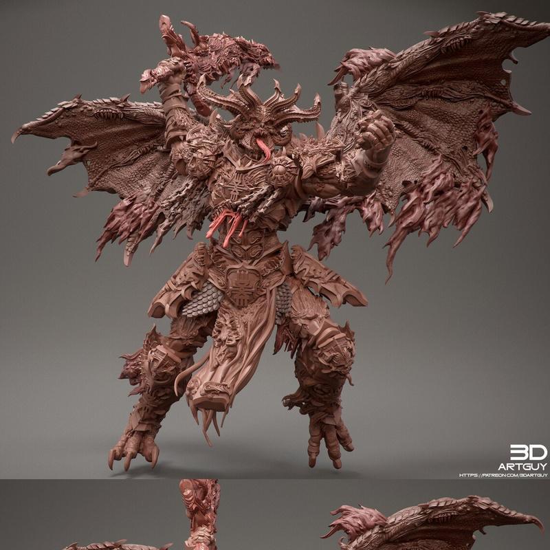 3D打印模型：愤怒之神攻击姿态|3DArtGuy – Rage God Attack Pose – 3D Print Model