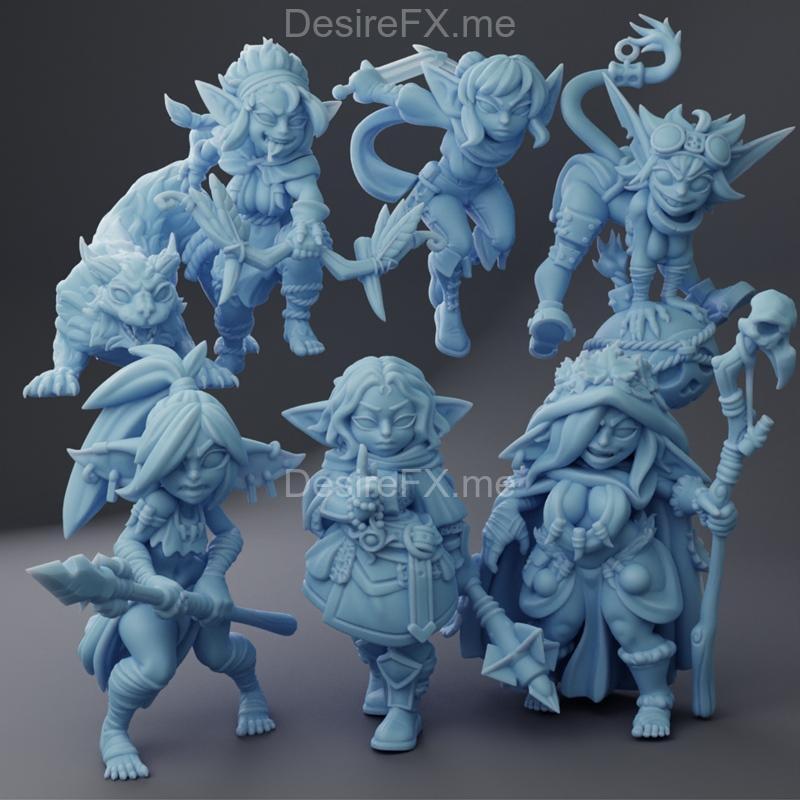 双女神迷你模型—— Goblin月 2023年9月 3D打印STL文件|Twin Goddess Miniatures – Goblin Month 2 September 2023 – 3D Print Model STL