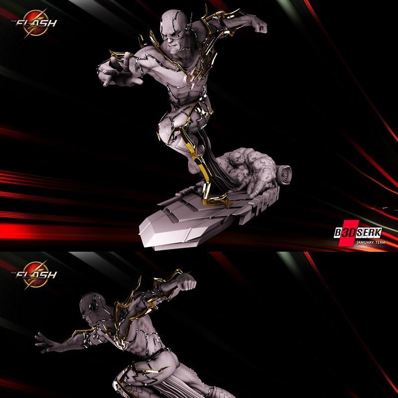 BB3DSERK工作室打造的DC正义联盟3D打印雕塑模型|BB3DSERK Studios – Flash – DC Comics – Justice League – 3D Print Sculpture