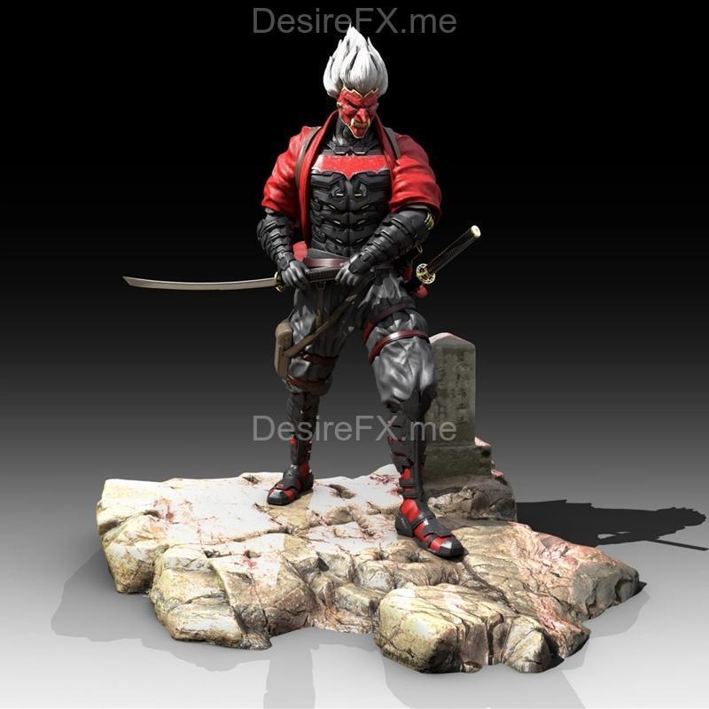 红 hood 武士 3D打印模型|Red Hood Samurai – 3D Print Model STL