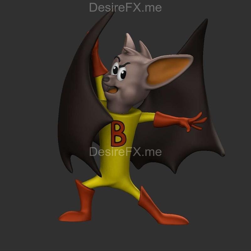 BATFINK与痒痒鼠Scratchy的3D打印模型|Batfink and Itchy and Scratchy – 3D Print Model STL
