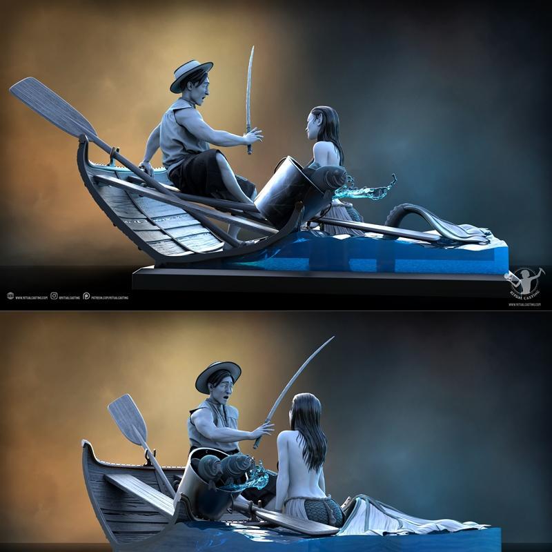 仪式铸造——塞尔娜与渔夫 3D打印模型|Ritual Casting – Serena and the Fisherman – 3D Print Model STL